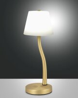 LED Tischleuchte Glas 3000K dimmbar Wei&szlig; H:32,5 cm