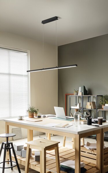 LED Hängelampe Schwarz Metall 3000K 4800 lm L:110 cm