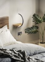 LED Wandleuchte Holz 3000K Schwarz dimmbar schwenkbar