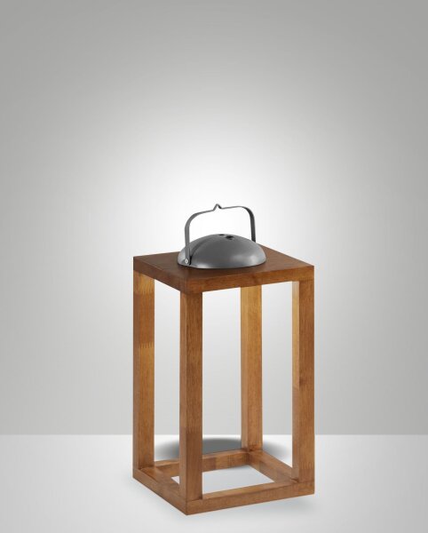 LED Akku Tischleuchte Holz IP54 3000K dimmbar 41,4 cm