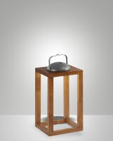 LED Akku Tischleuchte Holz IP54 3000K dimmbar 41,4 cm