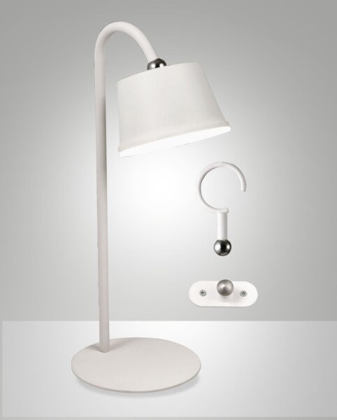 LED Akku Tischleuchte IP54 3000K Metall Weiß 33,5 cm