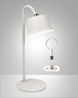 LED Akku Tischleuchte IP54 3000K Metall Wei&szlig; 33,5 cm
