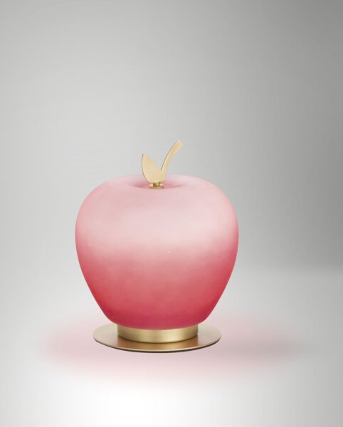 LED Tischleuchte Glas 3000K Rot dimmbar H:17 cm