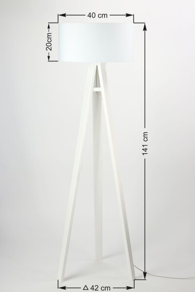 Stehlampe Weiß Pink Holz 140cm Retro Wohnzimmer