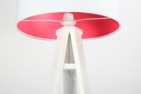 Stehlampe Weiß Pink Holz 140cm Retro Wohnzimmer