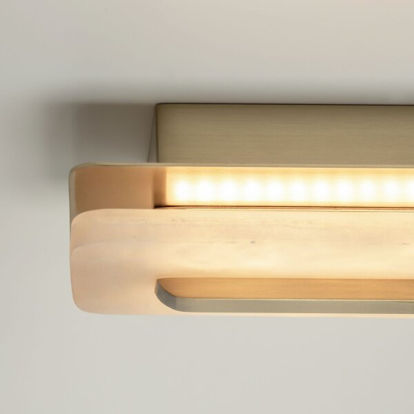 LED Wandlampe Alabaster Glas B:40 cm 3000 K indirekt