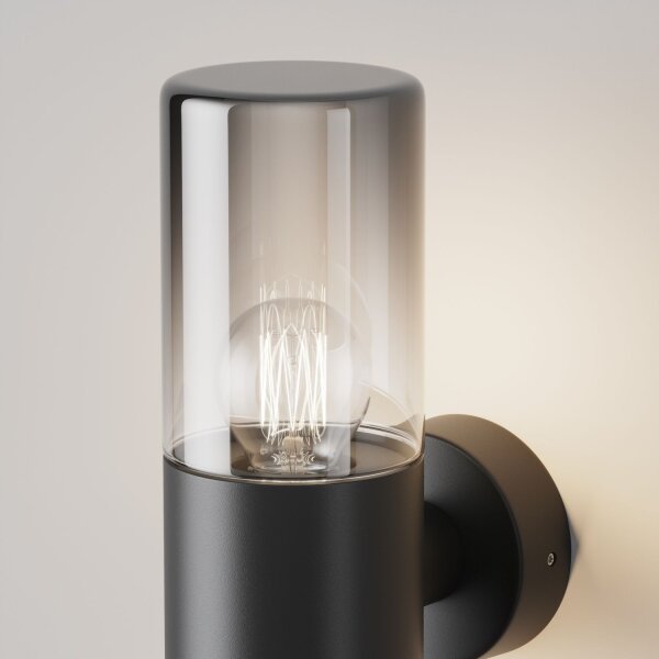 Wandlampe Aluminium Glas IP54 H:21 cm E27 blendarm