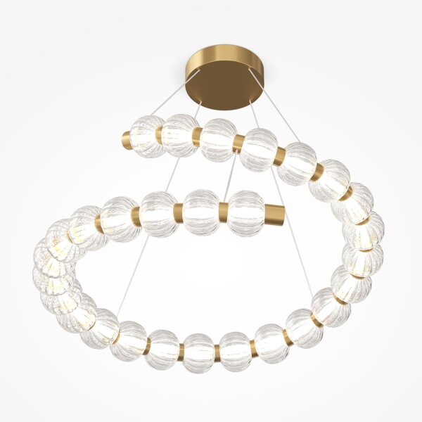 LED Hängelampe Metall Glas Gold Ø80 cm 3000 K Spirale