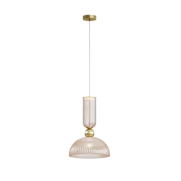 Pendelleuchte Glas Cognac Gold Ø30 cm rund E27 Modern