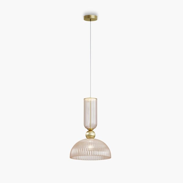 Pendelleuchte Glas Cognac Gold Ø30 cm rund E27 Modern