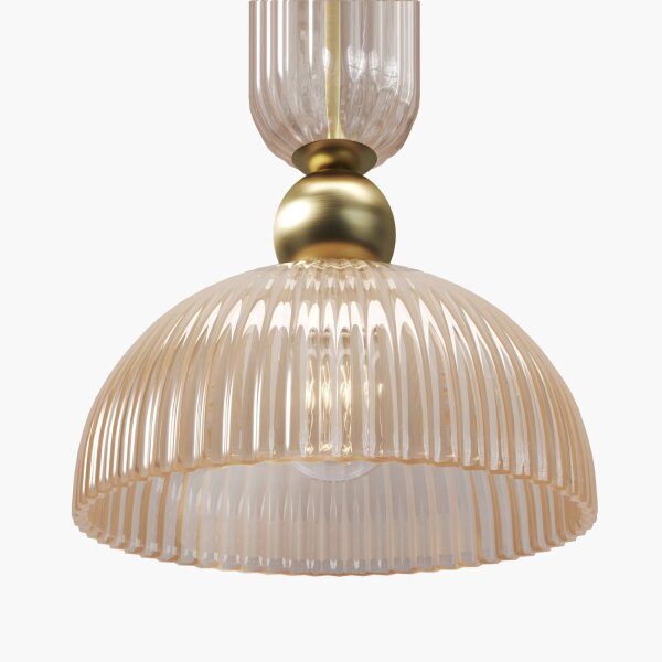 Pendelleuchte Glas Cognac Gold Ø30 cm rund E27 Modern