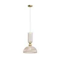 Pendelleuchte Glas Cognac Gold &Oslash;30 cm rund E27 Modern