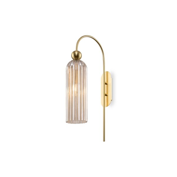 Wandleuchte Glas Cognac Gold T:26,5 cm E14 blendarm