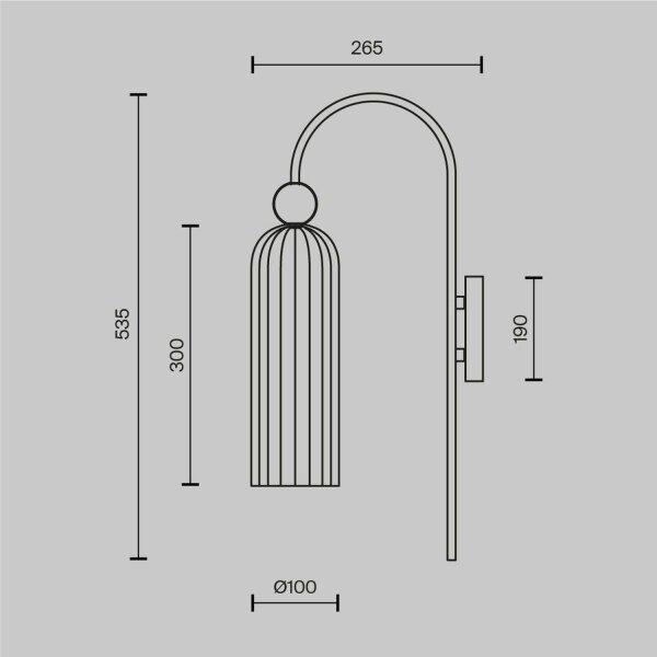 Wandleuchte Glas Cognac Gold T:26,5 cm E14 blendarm