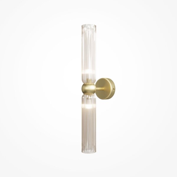 Wandlampe Glas Metall Cognac Gold B:8 cm G9 Up Down