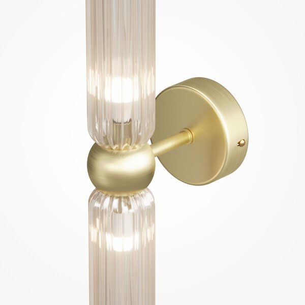 Wandlampe Glas Metall Cognac Gold B:8 cm G9 Up Down
