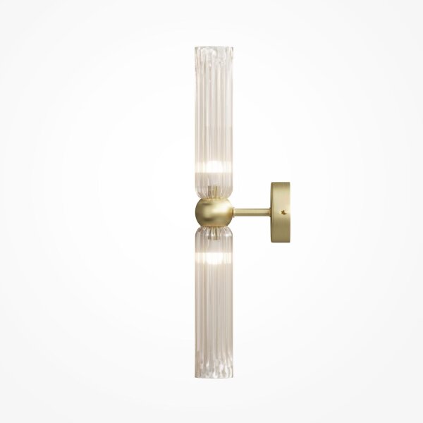 Wandlampe Glas Metall Cognac Gold B:8 cm G9 Up Down