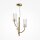 Moderner Kronleuchter Glas Metall in Messing B:35 cm G9