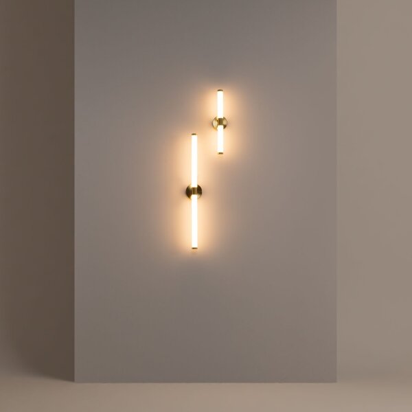 Moderne LED Wandlampe Aluminium Gold H:63 cm 3000 K