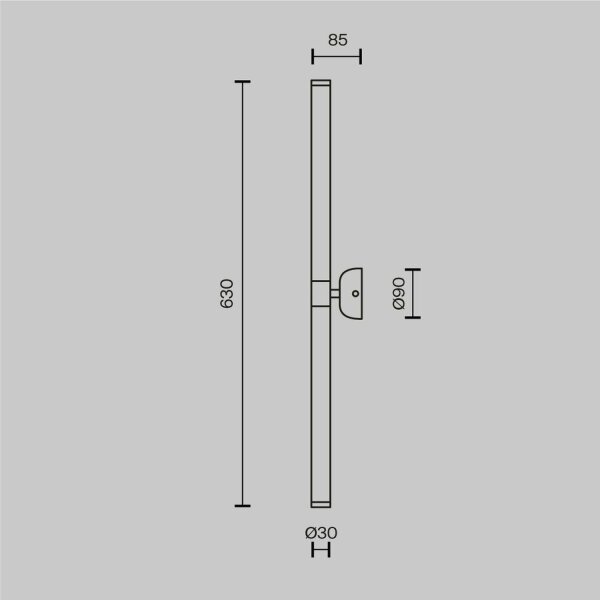 Moderne LED Wandlampe Aluminium Gold H:63 cm 3000 K