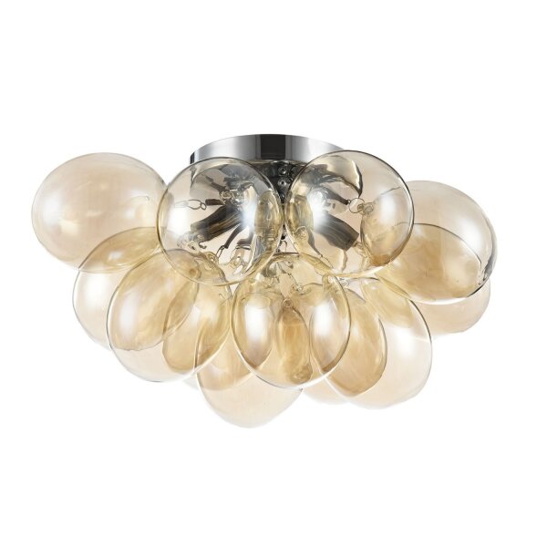 Deckenleuchte Glas Cognac Nickel B:38 cm G9 blendarm