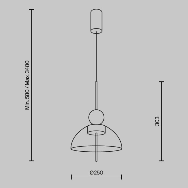 LED Pendelleuchte Up Down Glas Cognac Ø25 cm 3000 K
