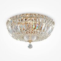 Runde Deckenlampe Glas Metall Gold Ø30 cm E14...