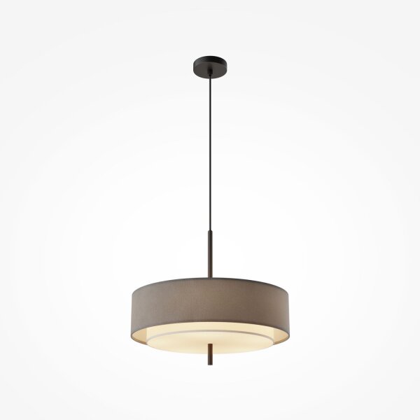 Runde Hängelampe Stoff Graphit Weiß Ø50 cm E27 5-flmg