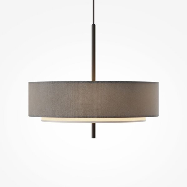 Runde Hängelampe Stoff Graphit Weiß Ø50 cm E27 5-flmg