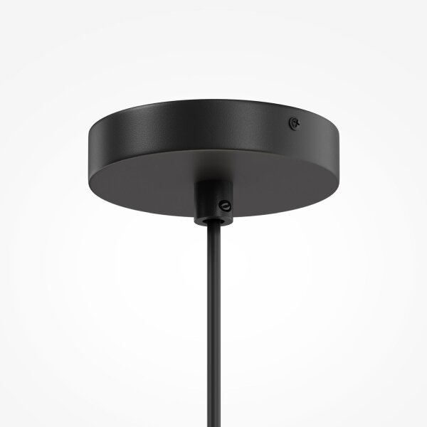 Runde Hängelampe Stoff Weiß Schwarz Ø50 cm E27 5-flmg