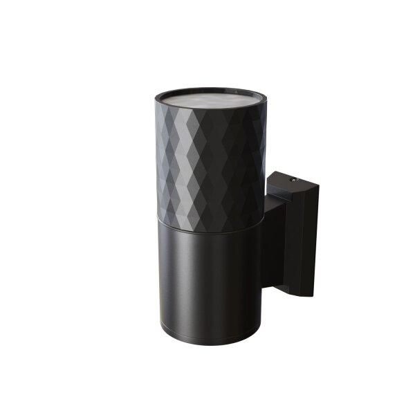 Wandleuchte außen Schwarz IP54 H:18 cm GU10 Uplight