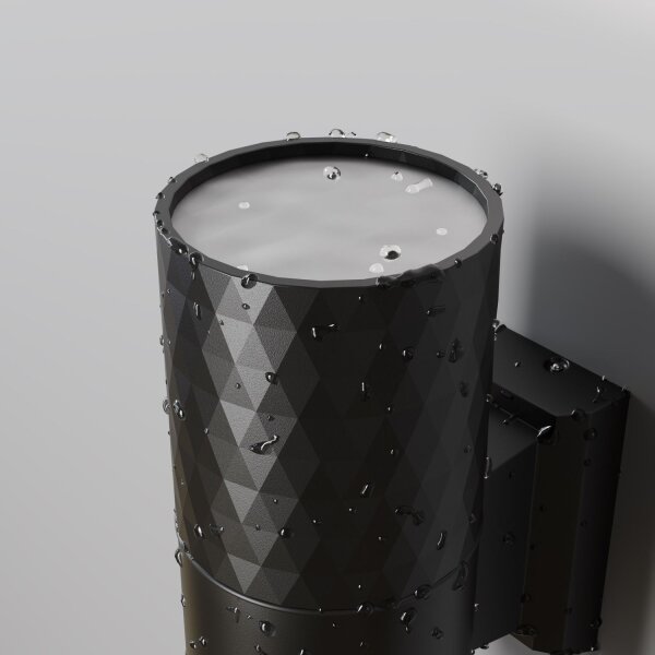 Wandleuchte außen Schwarz IP54 H:18 cm GU10 Uplight