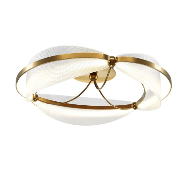 LED Deckenleuchte Glas Aluminium Messing B:60 cm 3000 K