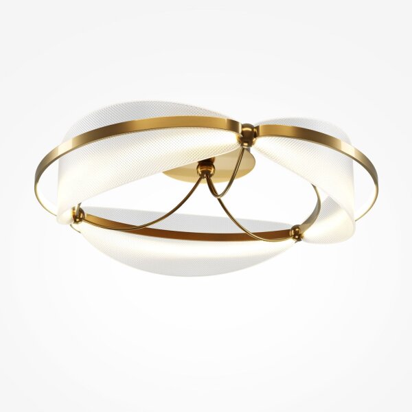 LED Deckenleuchte Glas Aluminium Messing B:60 cm 3000 K