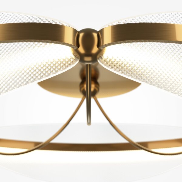 LED Deckenleuchte Glas Aluminium Messing B:60 cm 3000 K