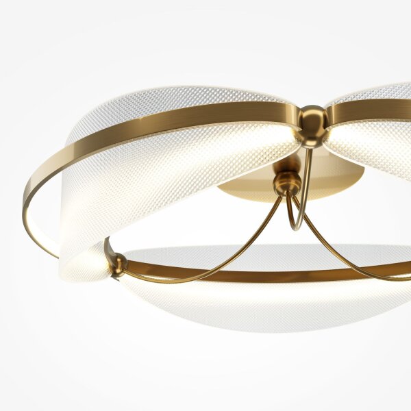 LED Deckenleuchte Glas Aluminium Messing B:60 cm 3000 K
