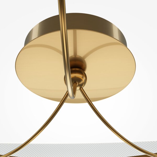 LED Deckenleuchte Glas Aluminium Messing B:60 cm 3000 K