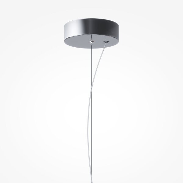LED Hängelampe Glasschirm Metall in Chrom Ø30 cm 2700 K