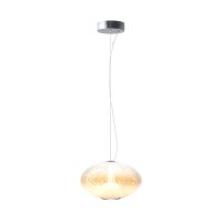LED H&auml;ngelampe Glasschirm Metall in Chrom &Oslash;30 cm 2700 K