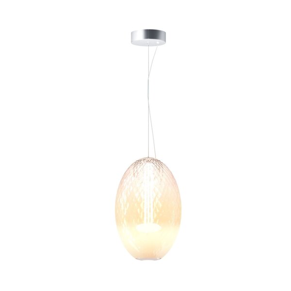 Runde LED Hängelampe Glas Metall in Chrom Ø25 cm 2700 K