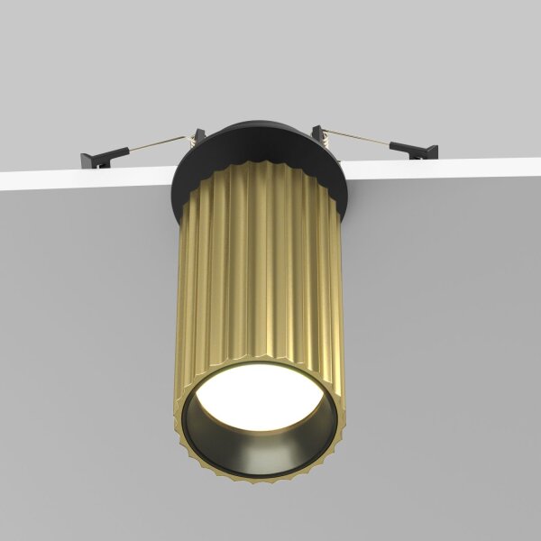 Einbauleuchte flexibel Aluminium in Messing L:6 cm GU10