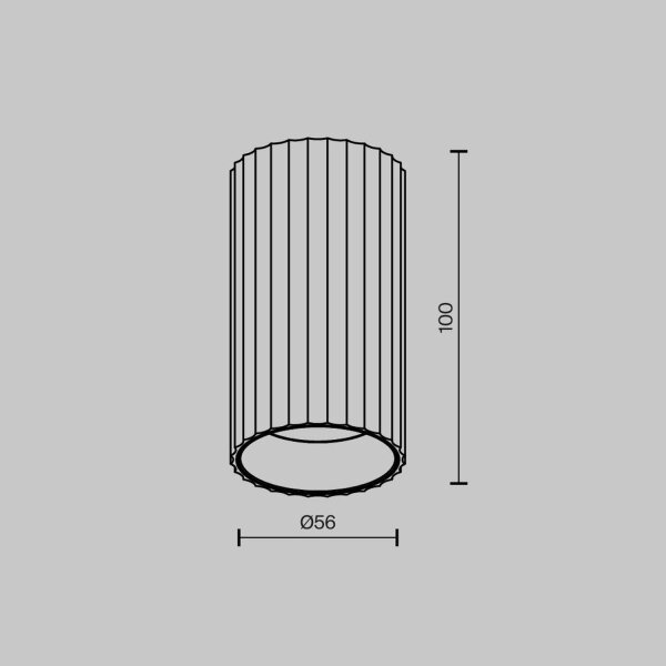 Aufbauspot Aluminium in Messing Ø5,6 cm GU10 Rillen