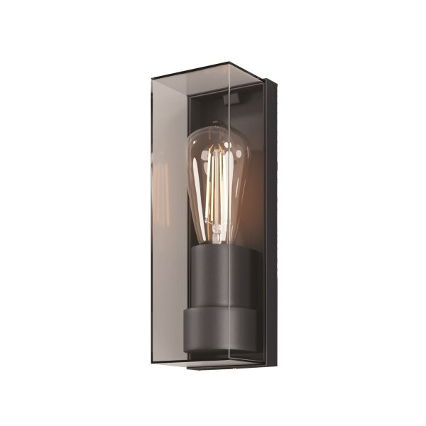 Außenlampe Wand Aluminium Graphit IP65 E27 H:25,6 cm