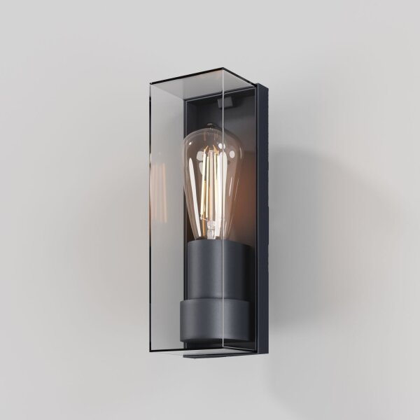 Außenlampe Wand Aluminium Graphit IP65 E27 H:25,6 cm
