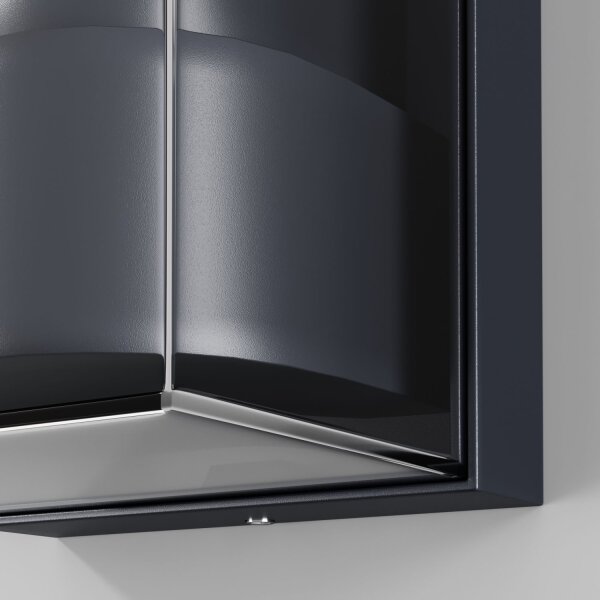 Außenlampe Wand Aluminium Graphit IP65 E27 H:25,6 cm