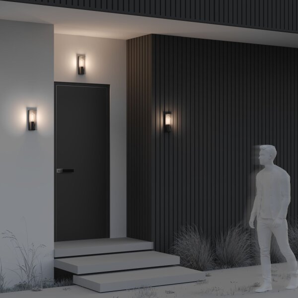 Außenlampe Wand Aluminium Graphit IP65 E27 H:25,6 cm
