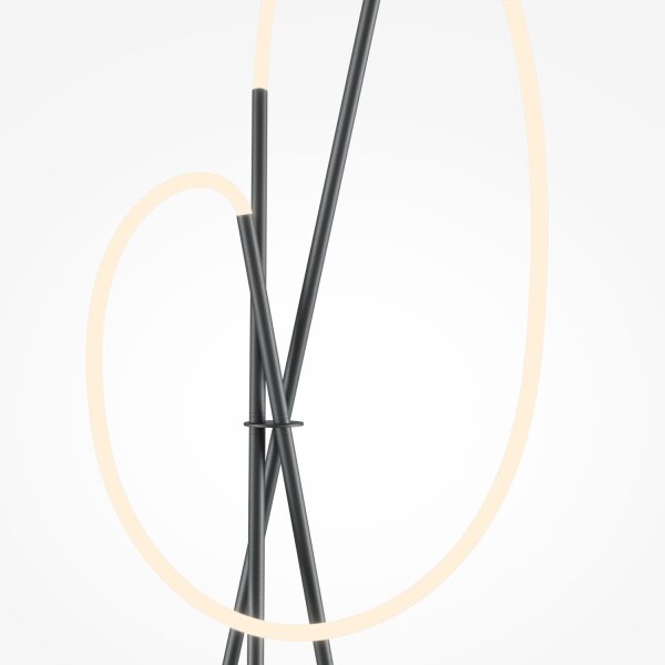 LED Stehlampe Tripod dimmbar Schwarz 162 cm 36 W 3000 K