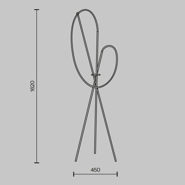 LED Stehlampe Tripod dimmbar Schwarz 162 cm 36 W 3000 K