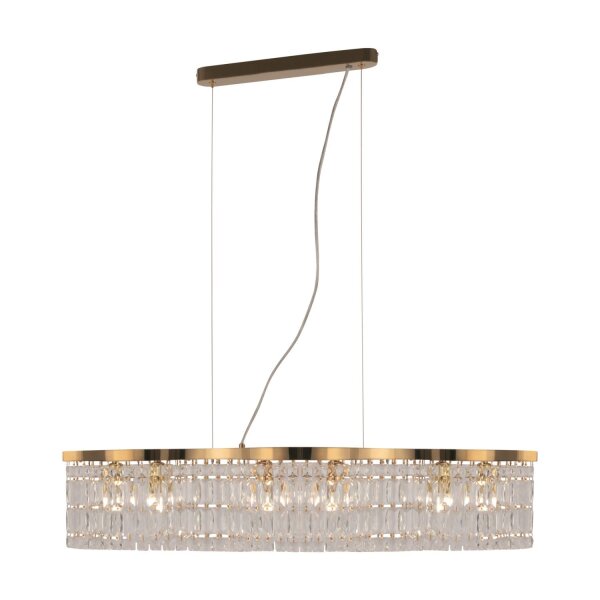 Hängelampe Glas Metall Gold 93 cm lang E14 6-flammig